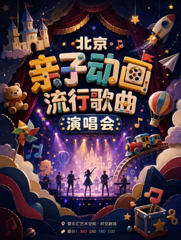北京亲子动画流行歌曲演唱会海报