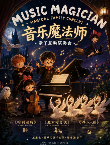 【国庆】「音乐魔法师」——《哈利波特》《魔女宅急便》《四小天鹅》沉浸式亲子互动演奏会海报
